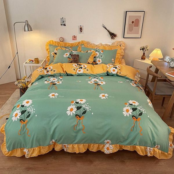 bedding sets set a/b double-sided green and yellow cotton home textile brushed fabric bed sheet/skirt quilt cover pillowcase oceania
bedding sets set a/b double-sided green and yellow cotton home textile brushed fabric bed sheet/skirt quilt cover pillowcase oceania