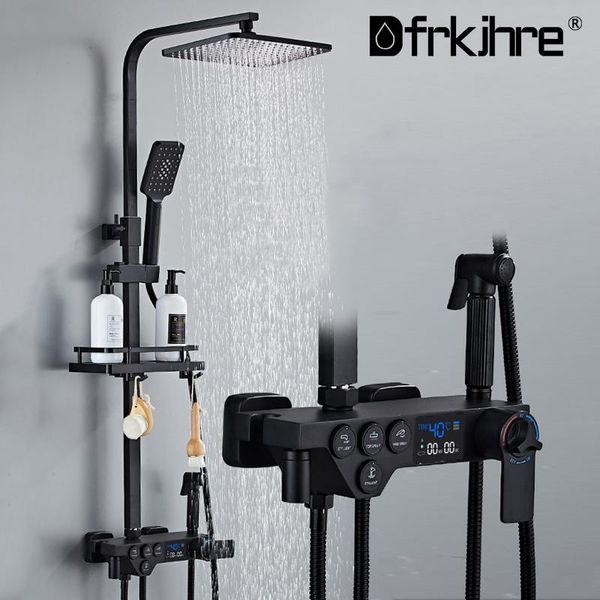 thermostatic rainfall shower faucet bathroom black wall mounted bath bathtub mixer tap set sets
thermostatic rainfall shower faucet bathroom black wall mounted bath bathtub mixer tap set sets