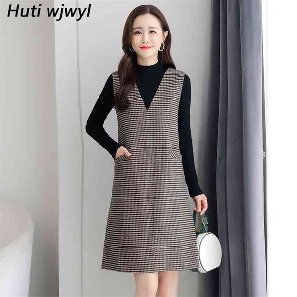 sweater+woolen dress winter vintage two-piece suit autumn casual women vest sweater party bodycon warm plaid vestidos 210528, White
sweater+woolen dress winter vintage two-piece suit autumn casual women vest sweater party bodycon warm plaid vestidos 210528, White