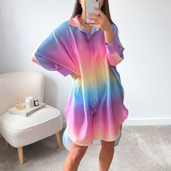 casual dresses 2021 summer ladies long shirt dress sweet rainbow colored loose cardigan streetwear party outfits clothing women, Black;gray
casual dresses 2021 summer ladies long shirt dress sweet rainbow colored loose cardigan streetwear party outfits clothing women, Black;gray