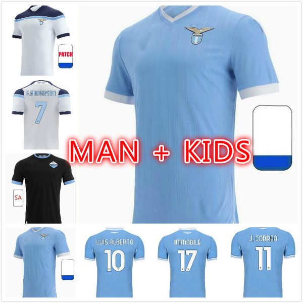 21 22 lazio soccer jerseys 120th anniversary 2021 2022 immobile luis bastos alberto sergej home third men kids kit football shirts, Black;yellow
21 22 lazio soccer jerseys 120th anniversary 2021 2022 immobile luis bastos alberto sergej home third men kids kit football shirts, Black;yellow