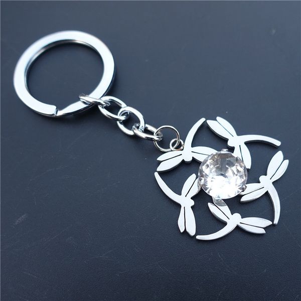 dragonflies keyring stainless steel keychain with stone men women jewelry 12 pcs/lot whole, Silver
dragonflies keyring stainless steel keychain with stone men women jewelry 12 pcs/lot whole, Silver