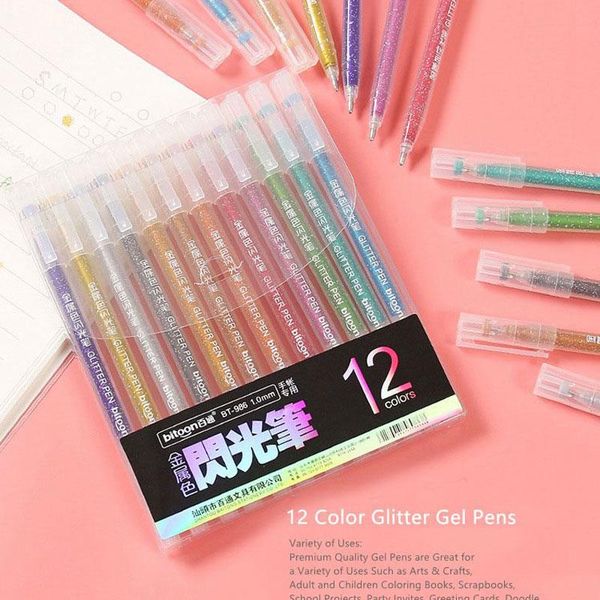 gift sets 12 colors highlighter pen set cute glitter color gel painting writing tool for children diy dream quicksand hand account toy
gift sets 12 colors highlighter pen set cute glitter color gel painting writing tool for children diy dream quicksand hand account toy