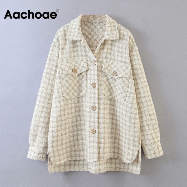 aachoae fashion plaid tweed shirt jacket women vintage long sleeve pockets outerwear loose irregular hem jakcet coat 210413, Black;brown
aachoae fashion plaid tweed shirt jacket women vintage long sleeve pockets outerwear loose irregular hem jakcet coat 210413, Black;brown