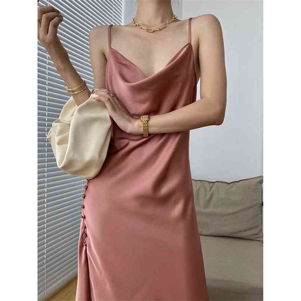summer women satin slip dress split black spaghetti strap silk long party 210513, Black;gray
summer women satin slip dress split black spaghetti strap silk long party 210513, Black;gray