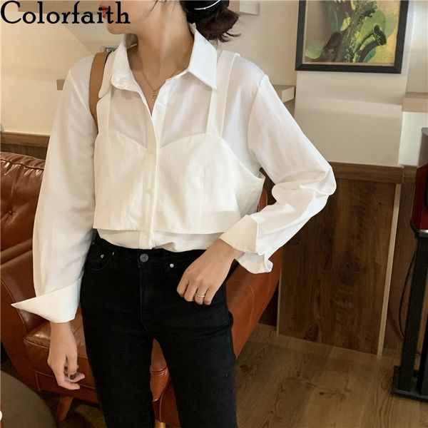 colorfaith new women spring autumn blouse shirts oversized elegant fake two pieces korean style office lady wild bl310 210413, White
colorfaith new women spring autumn blouse shirts oversized elegant fake two pieces korean style office lady wild bl310 210413, White
