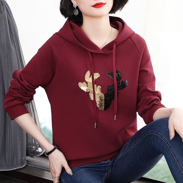 spring spring hooded sweater women's and autumn thin loose spring cloth 2021 large women's middle-aged mother, Black
spring spring hooded sweater women's and autumn thin loose spring cloth 2021 large women's middle-aged mother, Black