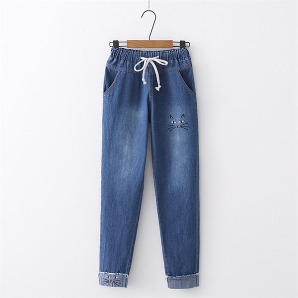 dark/light blue jeans for women ladies spring autumn fashion embroidery cat beard pattern denim pants korean style casual
dark/light blue jeans for women ladies spring autumn fashion embroidery cat beard pattern denim pants korean style casual