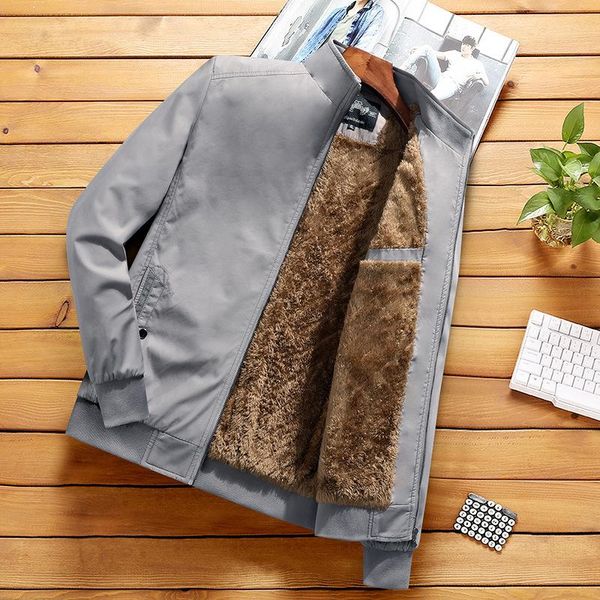 men's jackets zogaa fleece jacket winter plus padded cotton clothes stand-up collar, Black;brown 
men's jackets zogaa fleece jacket winter plus padded cotton clothes stand-up collar, Black;brown