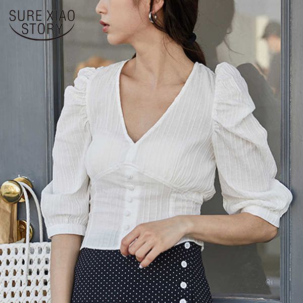blusas fashion women blouse v-neck women blouse casual solid cotton chiffon shirt fairy puff sleeve lady clothing 10191 210527, White
blusas fashion women blouse v-neck women blouse casual solid cotton chiffon shirt fairy puff sleeve lady clothing 10191 210527, White