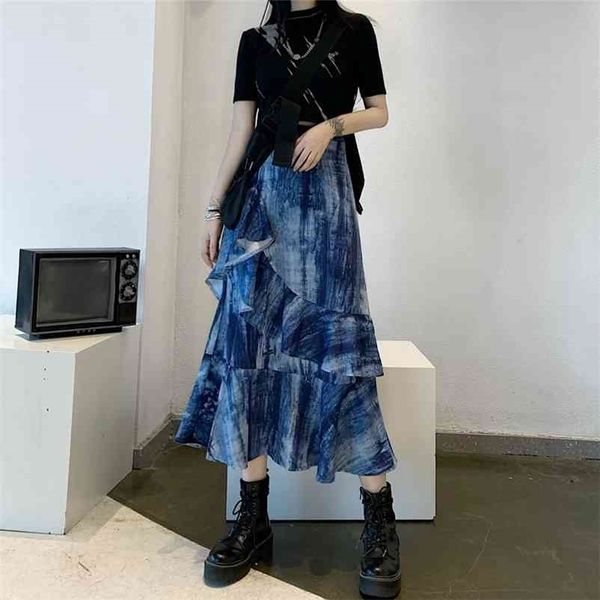 hipster streetwear blue tie dye women ruffles a-line midi skirt ladies summer style ins asymmetric korean clothes bottom 210519, Black
hipster streetwear blue tie dye women ruffles a-line midi skirt ladies summer style ins asymmetric korean clothes bottom 210519, Black