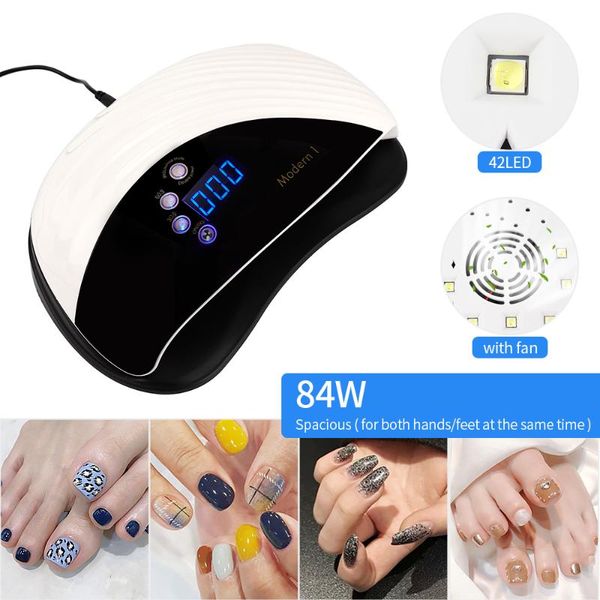 nail dryers 84w smart sensor uv led dryer lamp with adjustable fan fast drying gel polish for manicure pedicure machine
nail dryers 84w smart sensor uv led dryer lamp with adjustable fan fast drying gel polish for manicure pedicure machine
