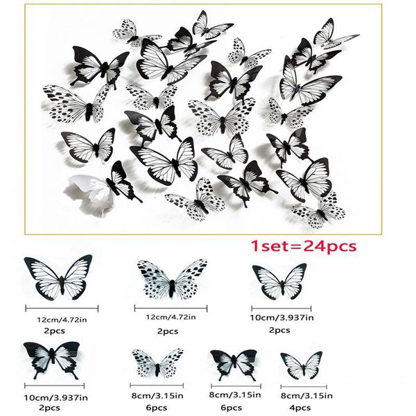 wall stickers 24 pcs black white 3d butterfly home decor living room wedding decoration bedroom butterflies decals sticker
wall stickers 24 pcs black white 3d butterfly home decor living room wedding decoration bedroom butterflies decals sticker