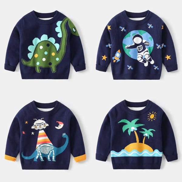 children sweater 2021 new cartoon knitting clothing kids boy dinosaur round collar baby boys fashion long sleeve sweaters y1024, Blue
children sweater 2021 new cartoon knitting clothing kids boy dinosaur round collar baby boys fashion long sleeve sweaters y1024, Blue