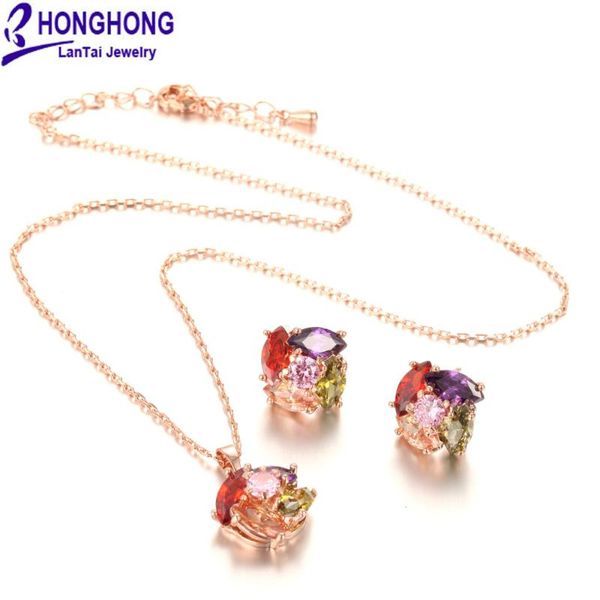 earrings & necklace women's rose earring two piece set 3a color zircon bridal jewelry 2pcs fashion, Silver
earrings & necklace women's rose earring two piece set 3a color zircon bridal jewelry 2pcs fashion, Silver