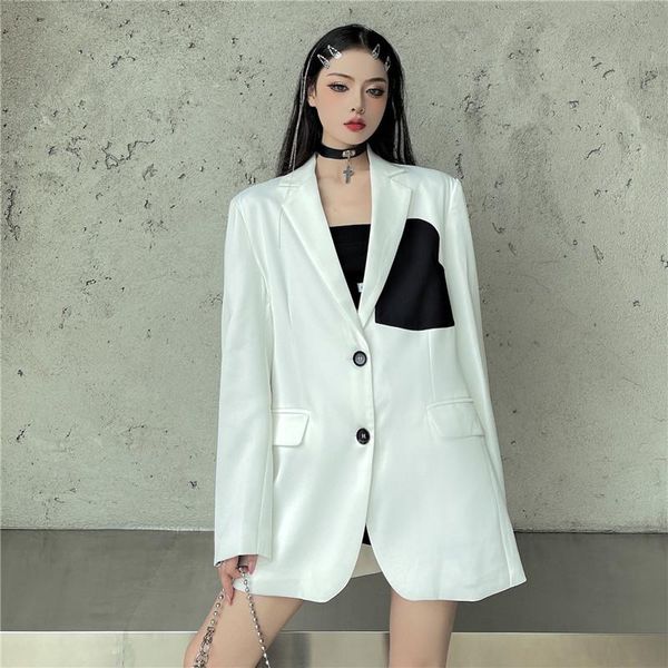 women's suits & blazers 2021 fashion women's clothing early autumn suit jacket korean version all-match spades heart loose single-b, White;black
women's suits & blazers 2021 fashion women's clothing early autumn suit jacket korean version all-match spades heart loose single-b, White;black