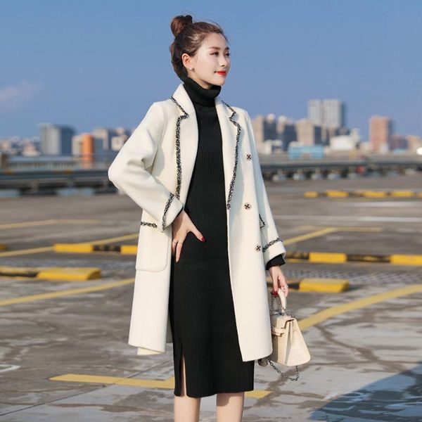 women's wool & blends coat 2021 winter middle and long style small man fragrant wind turkish korean version slim fit, Black
women's wool & blends coat 2021 winter middle and long style small man fragrant wind turkish korean version slim fit, Black