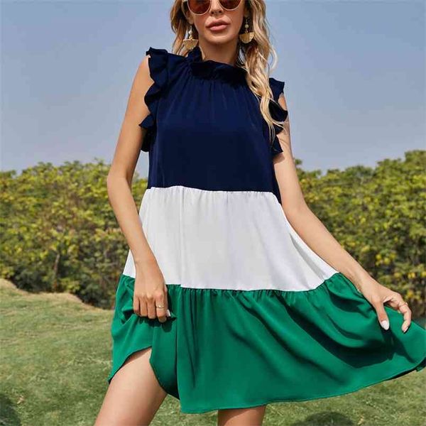 summer v-neck mini dress high-waist fashion for women stitching sleeveless vintage elegant vestidos 210508, Black;gray
summer v-neck mini dress high-waist fashion for women stitching sleeveless vintage elegant vestidos 210508, Black;gray