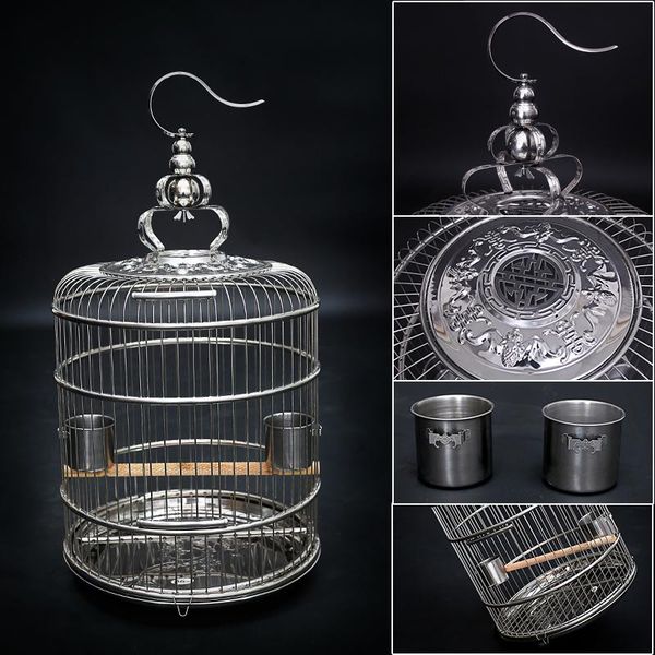 bird cages stainless steel cage round walk parrot myna metal for large villas
bird cages stainless steel cage round walk parrot myna metal for large villas