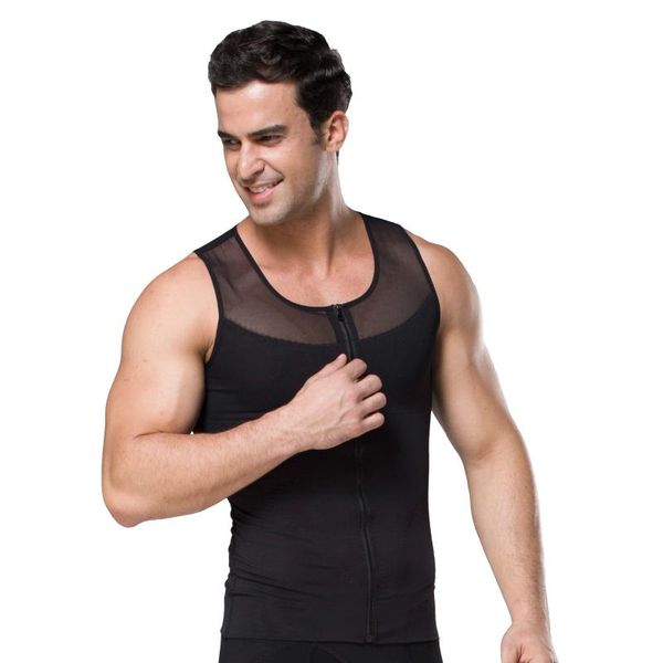 men's body shapers men slimming zipper underwear shaper waist control tummy t shirts sleeveless back support undershirt elastic tee, Black;brown
men's body shapers men slimming zipper underwear shaper waist control tummy t shirts sleeveless back support undershirt elastic tee, Black;brown