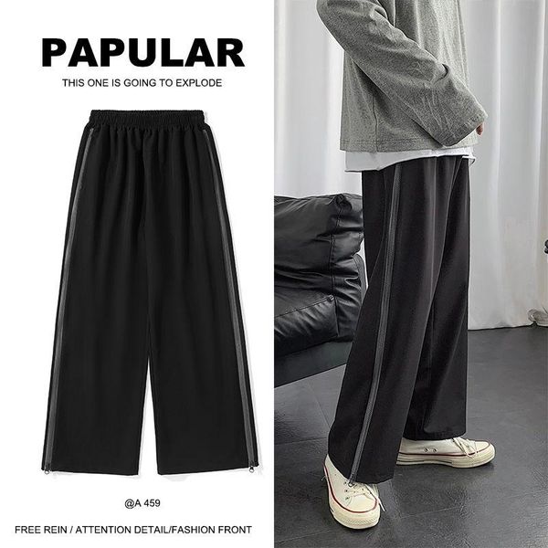autumn straight pants men's fashion solid color stretch waist casual men streetwear loose hip-hop zipper trousers mens, Black
autumn straight pants men's fashion solid color stretch waist casual men streetwear loose hip-hop zipper trousers mens, Black