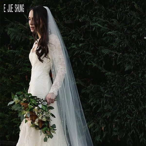 bridal veils e jue shung wedding with pearls one layers ivory white long voile mariage accessories, Black
bridal veils e jue shung wedding with pearls one layers ivory white long voile mariage accessories, Black