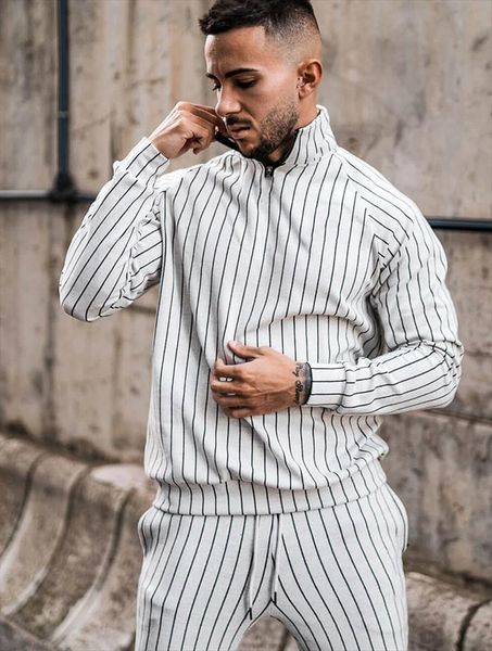 casual stripe zipper sets sport mens tracksuits suits fitness clothing sweatpants slim fashion european trendstracksuits set, Gray
casual stripe zipper sets sport mens tracksuits suits fitness clothing sweatpants slim fashion european trendstracksuits set, Gray