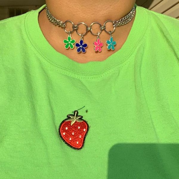 pendant necklaces harajuku stainless steel color flower choker necklace for women gothic streetwear igirl chain metal collar, Silver
pendant necklaces harajuku stainless steel color flower choker necklace for women gothic streetwear igirl chain metal collar, Silver