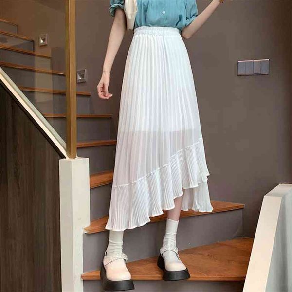 medium length white green a-line skirt women's summer thin fashion irregular chiffon pleated 210529, Black
medium length white green a-line skirt women's summer thin fashion irregular chiffon pleated 210529, Black