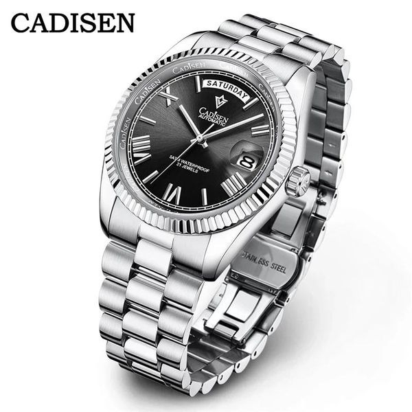wristwatches 2021 men's watches cadisen men mechanical automatic watch fashion waterproof miyota 8285 movement reloj hombre, Slivery;brown
wristwatches 2021 men's watches cadisen men mechanical automatic watch fashion waterproof miyota 8285 movement reloj hombre, Slivery;brown