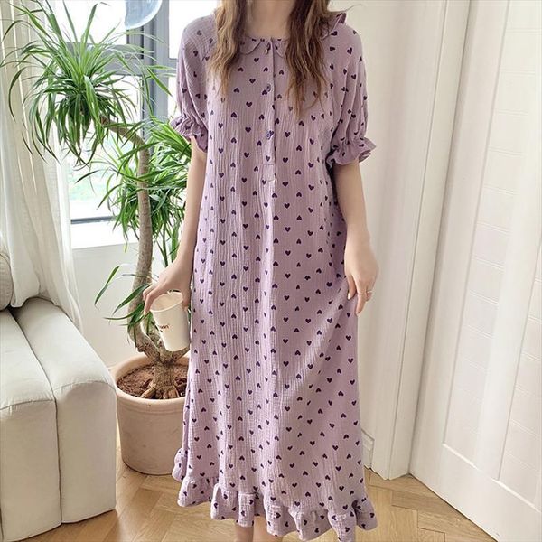 heart print summer nightgown women sleepwear o neck ruffles short sleeve cotton loose sweet vintage kawaii homewear, Black;red
heart print summer nightgown women sleepwear o neck ruffles short sleeve cotton loose sweet vintage kawaii homewear, Black;red
