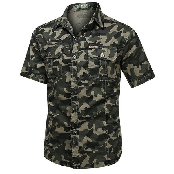 men's casual shirts 2021 summer camouflage cotton shirt tactical military fashion short-sleeved, White;black 
men's casual shirts 2021 summer camouflage cotton shirt tactical military fashion short-sleeved, White;black