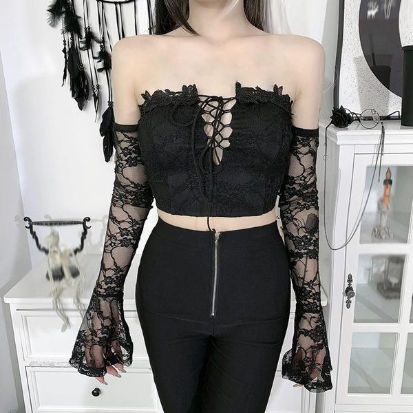 vintage t-shirts goth aesthetic off shoulder lace up t shirt women backless see through long sleeve corset women's t-shirt, White
vintage t-shirts goth aesthetic off shoulder lace up t shirt women backless see through long sleeve corset women's t-shirt, White