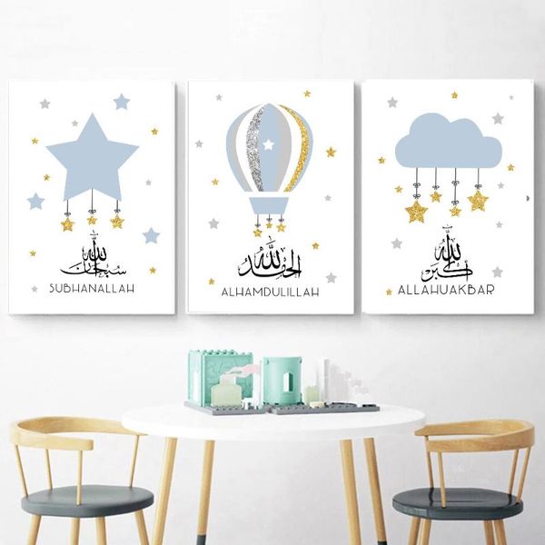 paintings islamic art blue gold stars cloud poster canvas painting air balloon nursery wall print picture for baby kids room decor
paintings islamic art blue gold stars cloud poster canvas painting air balloon nursery wall print picture for baby kids room decor