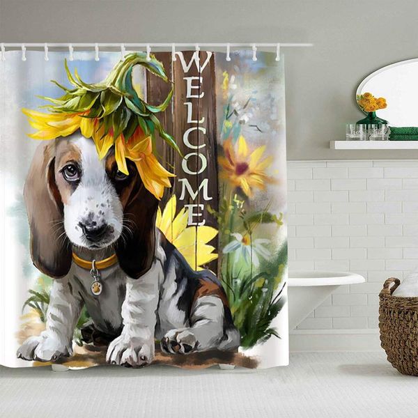shower curtain dog lovely puppy basset hound wear sunflower hat waterproof bath liners hooks included -bathroom decorative ideas
shower curtain dog lovely puppy basset hound wear sunflower hat waterproof bath liners hooks included -bathroom decorative ideas