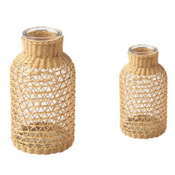 vases straw glass flower vase japanese pot in the nordic contracted creative basket to water plants
vases straw glass flower vase japanese pot in the nordic contracted creative basket to water plants