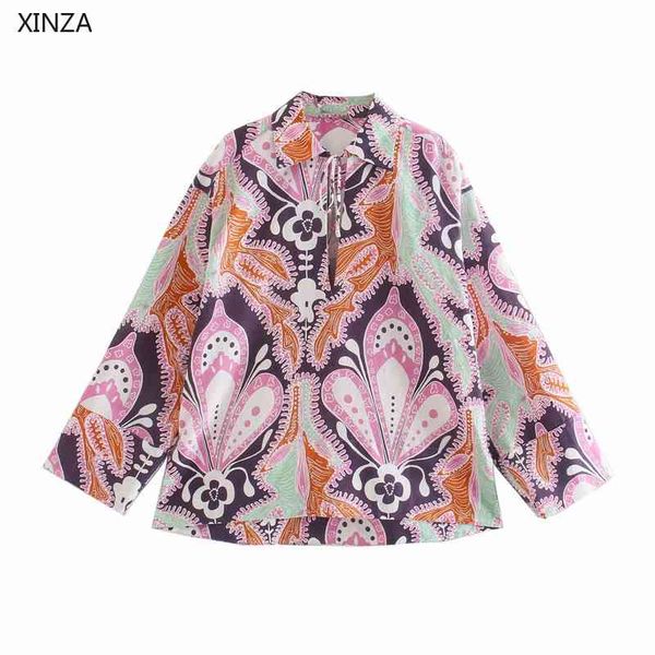 women's blouses & shirts women print irregular summer blouse loose long sleeve vintage shirt chic side vents feminine casual tied, White
women's blouses & shirts women print irregular summer blouse loose long sleeve vintage shirt chic side vents feminine casual tied, White