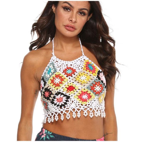 women's swimwear halter hollow bikini set 2021 boho knit sleeveless see through cover up backless brazilian panties swimsuit, White;black
women's swimwear halter hollow bikini set 2021 boho knit sleeveless see through cover up backless brazilian panties swimsuit, White;black
