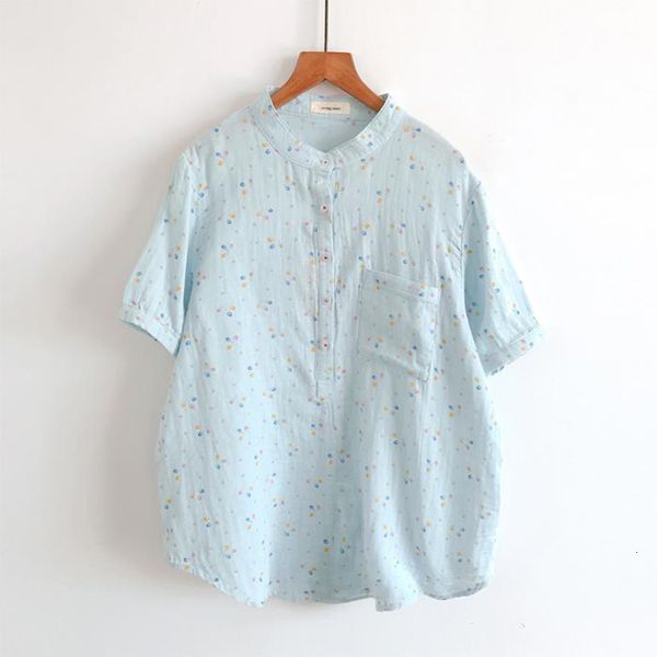 summer style of female arts sleeve short collar loose shirts 100% cotton print casual blouse femme m79 sweaters, White
summer style of female arts sleeve short collar loose shirts 100% cotton print casual blouse femme m79 sweaters, White