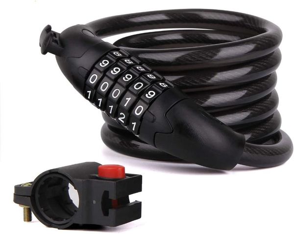 theft protection 1.5m 5ft bike lock scooter bicycle motorcycle cable chain locks 5-digit secure combination heavy duty cables 0.5"/12mm
theft protection 1.5m 5ft bike lock scooter bicycle motorcycle cable chain locks 5-digit secure combination heavy duty cables 0.5"/12mm
