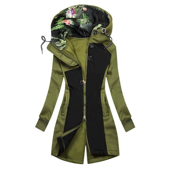 women's jackets women autumn winter solid color stitching flower prints hooded pockets jacket zipper sweatshirt trench coat chaqueta, Black;brown
women's jackets women autumn winter solid color stitching flower prints hooded pockets jacket zipper sweatshirt trench coat chaqueta, Black;brown