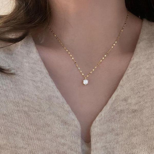 pendant necklaces style gold silver color single crystal necklace advanced simple shiny zircon feminine clavicle chain party jewelry
pendant necklaces style gold silver color single crystal necklace advanced simple shiny zircon feminine clavicle chain party jewelry