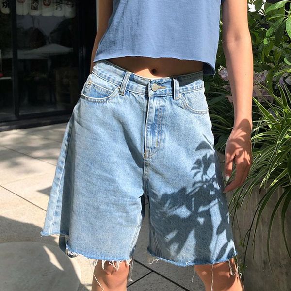 women's shorts for women high waist straight denim 2021 summer fashion casual loose breeches sweatpants female clothes trends, White;black
women's shorts for women high waist straight denim 2021 summer fashion casual loose breeches sweatpants female clothes trends, White;black