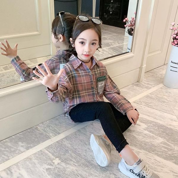 shirts ins baby girls shirt cotton 4-13 years old plaid long sleeve kids clothes blusas chest label tassel hem, White;black
shirts ins baby girls shirt cotton 4-13 years old plaid long sleeve kids clothes blusas chest label tassel hem, White;black