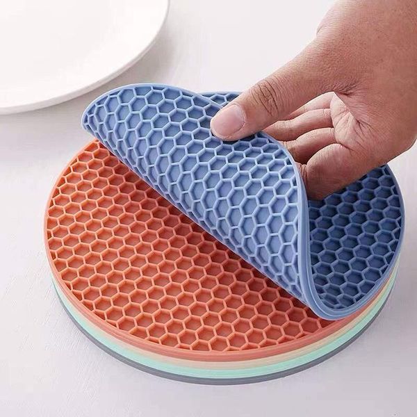 mats & pads multifunctional round square heat resistant silicone mat cup coasters non-slip pot holder table placemat kitchen accessories