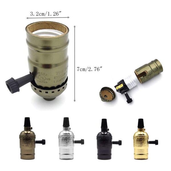 lamp holders & bases e27 vintage retro base holder screw bulb aluminum shell light socket 4 colors with switch 110v/220v
lamp holders & bases e27 vintage retro base holder screw bulb aluminum shell light socket 4 colors with switch 110v/220v