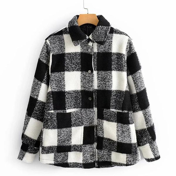 women's jackets fall clothes for women 2021 shirt blend coat autumn and winter black white lattices overcoat #t1g, Black;brown
women's jackets fall clothes for women 2021 shirt blend coat autumn and winter black white lattices overcoat #t1g, Black;brown