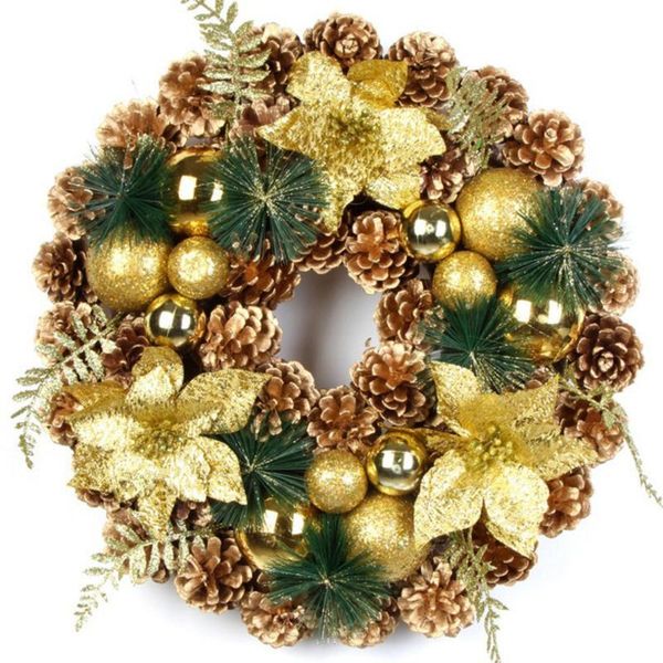 40cm christmas pine cone wreath decor exquisite hanging garland for home office store (golden) decorative flowers & wreaths
40cm christmas pine cone wreath decor exquisite hanging garland for home office store (golden) decorative flowers & wreaths