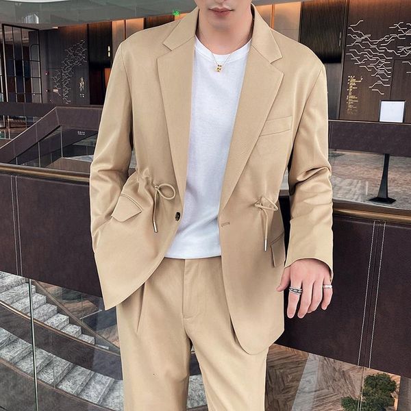 men's & blazers korean suit casual loose 2 pcs set blazer pants fashion wedding suits for men groom tuxedos costume homme ac61, White;black
men's & blazers korean suit casual loose 2 pcs set blazer pants fashion wedding suits for men groom tuxedos costume homme ac61, White;black