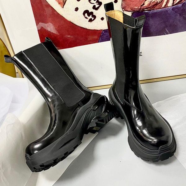 boots mirror leather thick sole knight height increasing genuine shoes winter women's black combat
boots mirror leather thick sole knight height increasing genuine shoes winter women's black combat